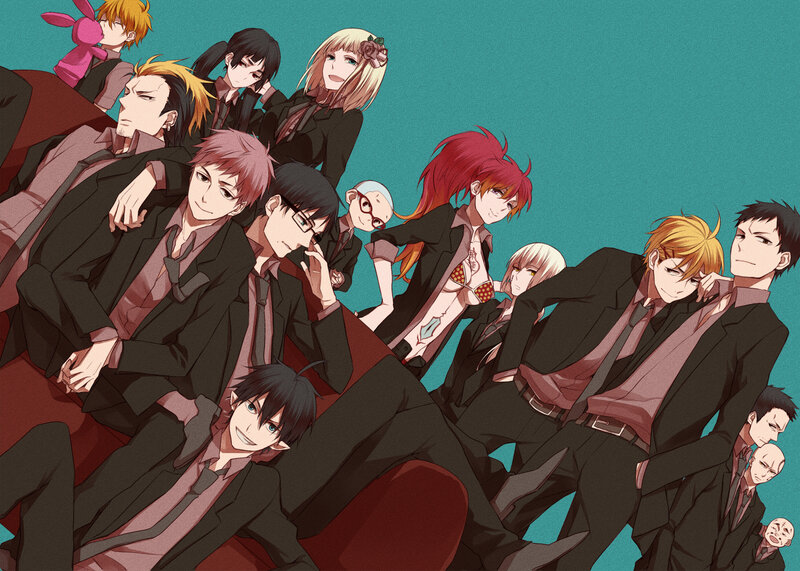 Group of Anime Characters — Teal, Confident