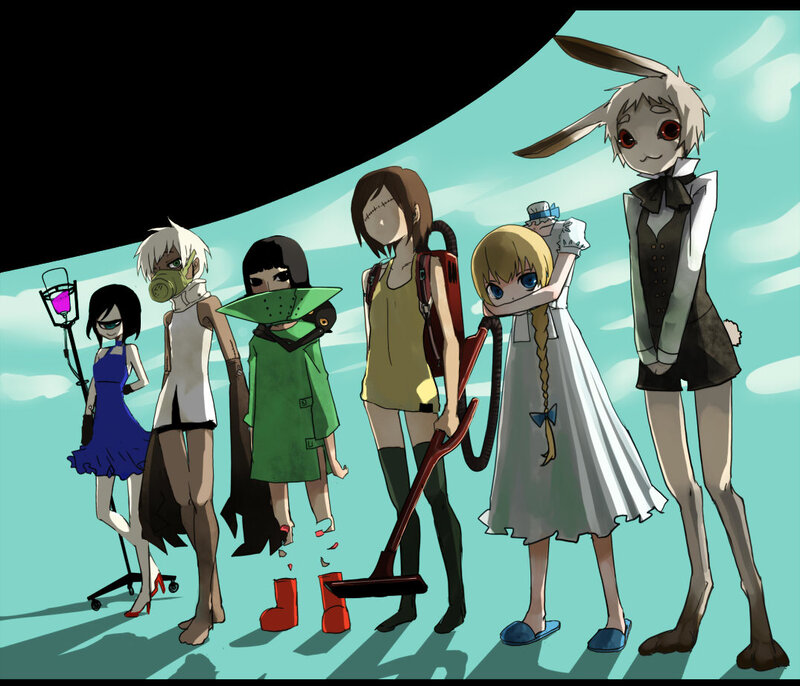 Group of Anime Characters — Teal, Dramatic