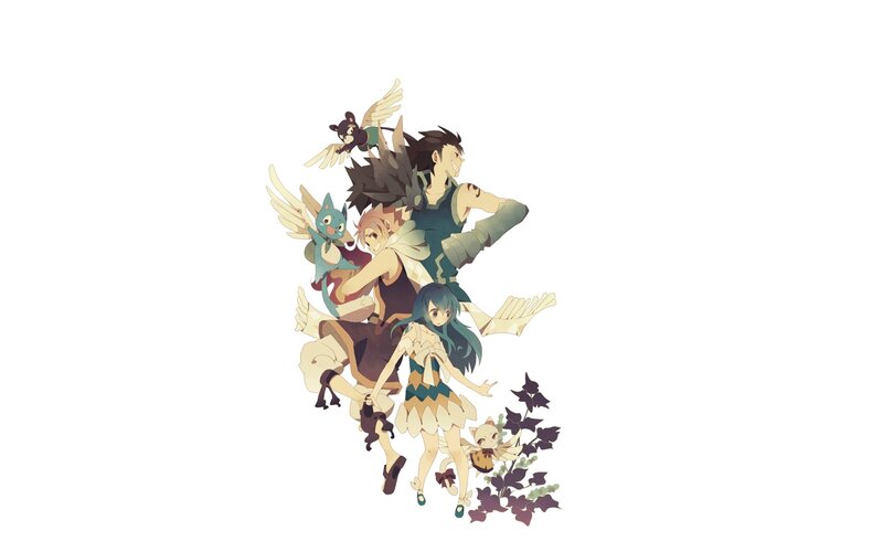 Group of Anime Characters — White, Adventurous, Winged Creatures