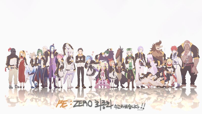 Group of Anime Characters — White, Calm, Digital Art