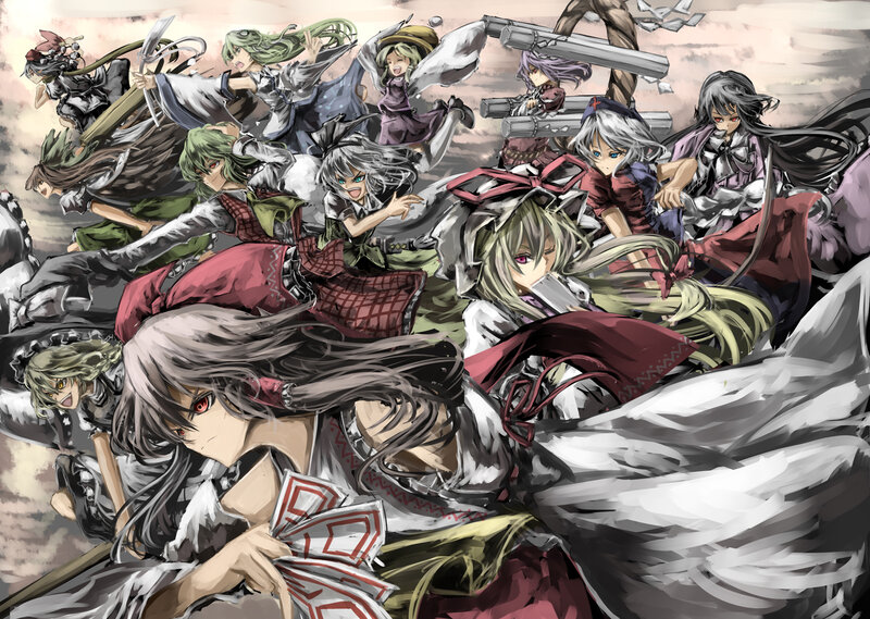Group of Anime Characters — White, Chaotic
