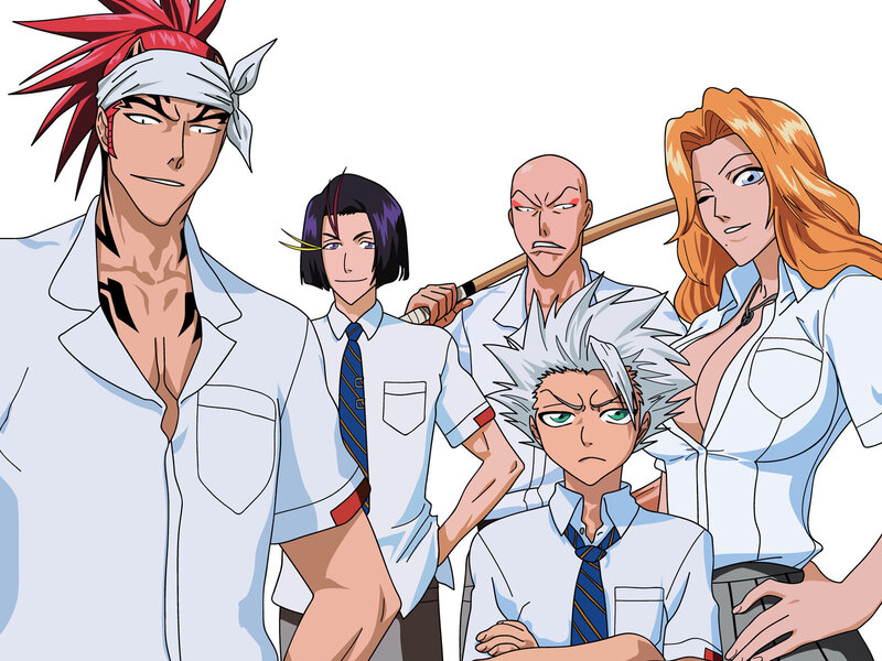 Group of Anime Characters — White, Confident, School Uniform