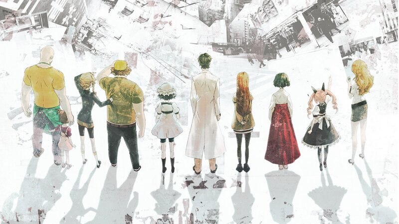 Group of Anime Characters — White, Dramatic, Cityscape