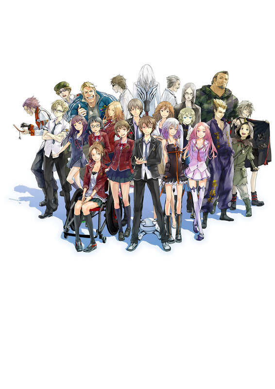 Group of Anime Characters — White, Dramatic, School Uniforms