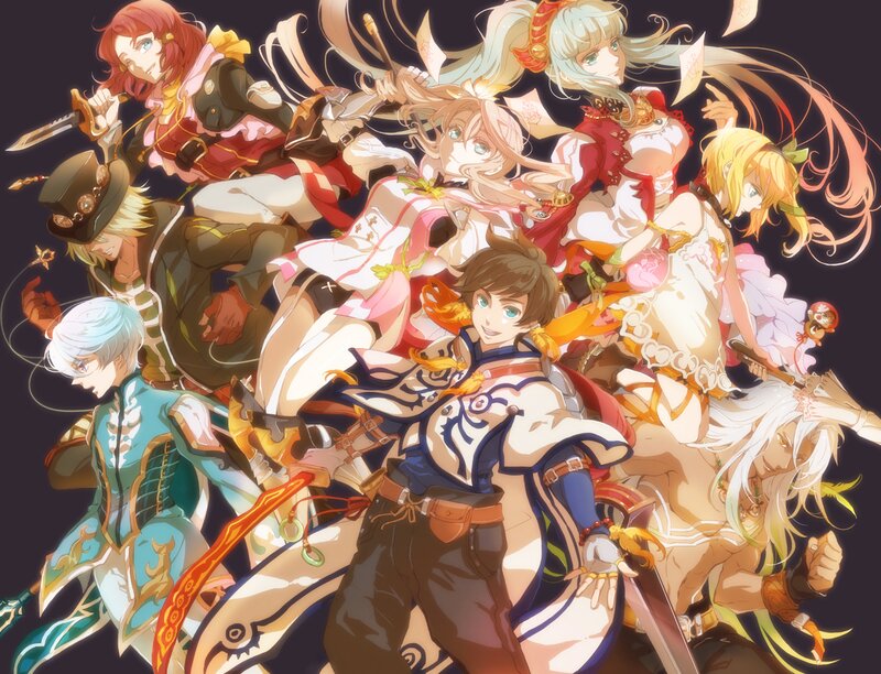 Group of Anime Characters — White, Dramatic, Swords