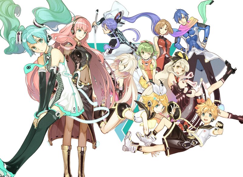 Group of Anime Characters — White, Dynamic, Digital Art