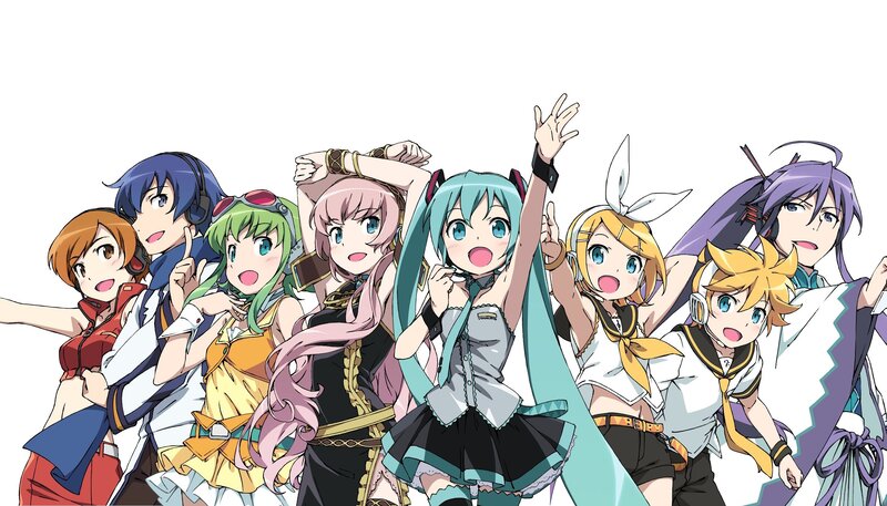 Group of Anime Characters — White, Energetic, Crowd