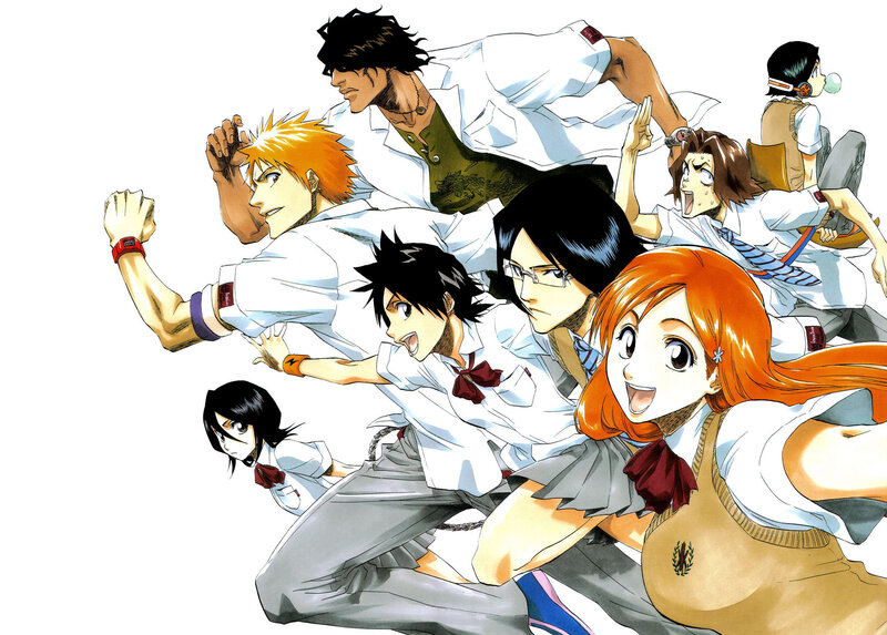 Group of Anime Characters — White, Energetic