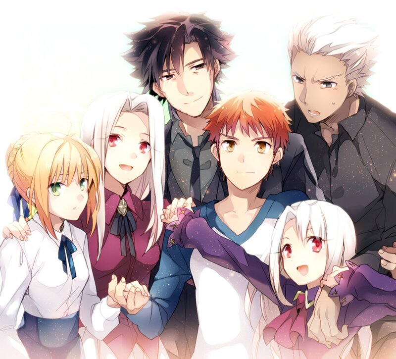 Group of Anime Characters — White, Friendly