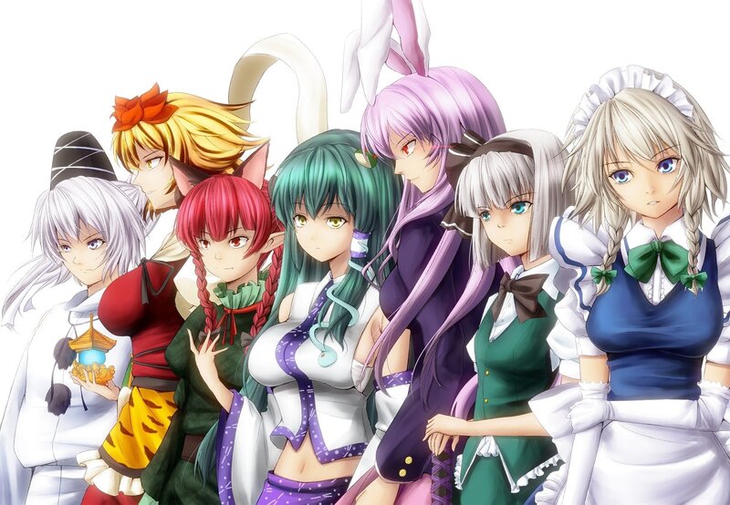 Group of Anime Characters — White, Neutral, Digital Art, Fantasy