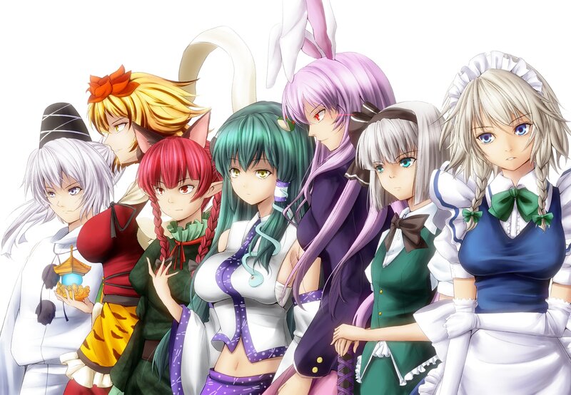 Group of Anime Characters — White, Neutral, Digital Art