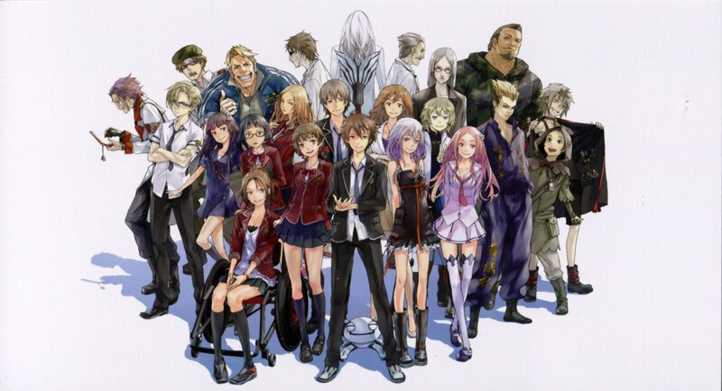 Group of Anime Characters — White, Neutral, School Uniforms