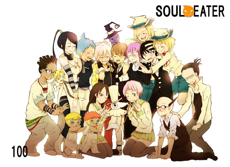 Group of Anime Characters — White, Playful, Logo
