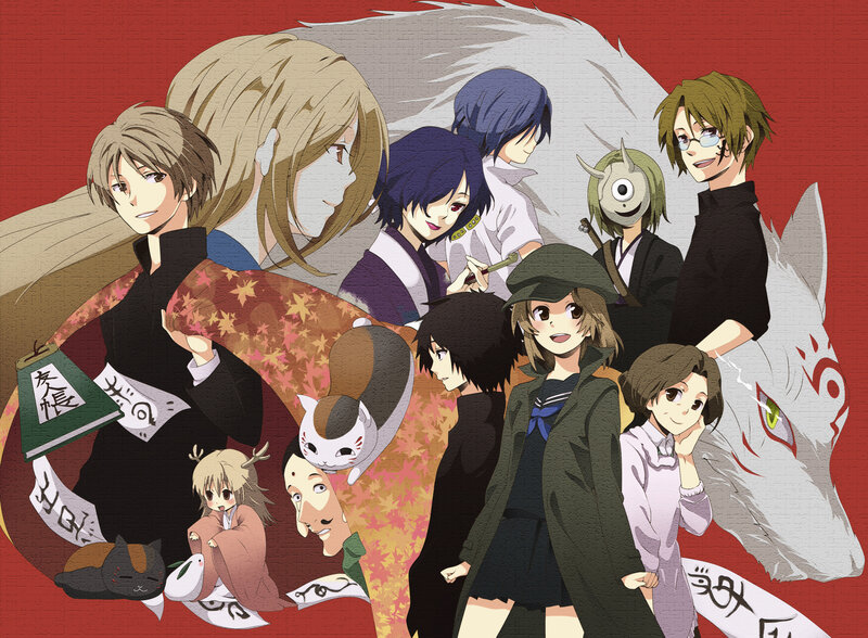 Group of anime characters with fox