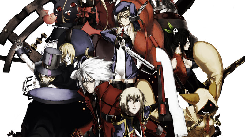Group of anime characters with weapons