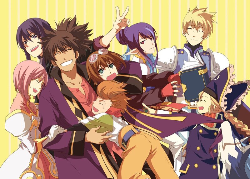 Group of Anime Characters — Yellow, Cheerful, Anime Art