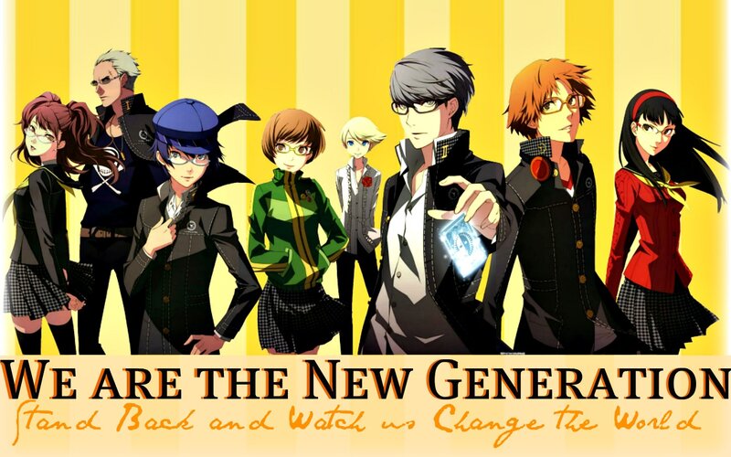 Group of Anime Characters — Yellow, Confident, Text