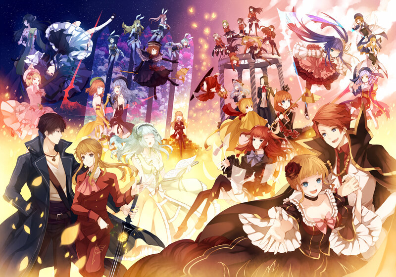 Group of Anime Characters — Yellow, Dramatic, Night, Fantasy, Magic