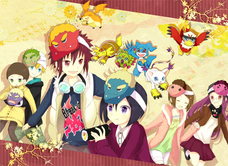 Group of Anime Characters — Yellow, Playful