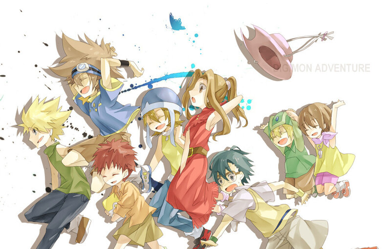 Group of Anime Children — White