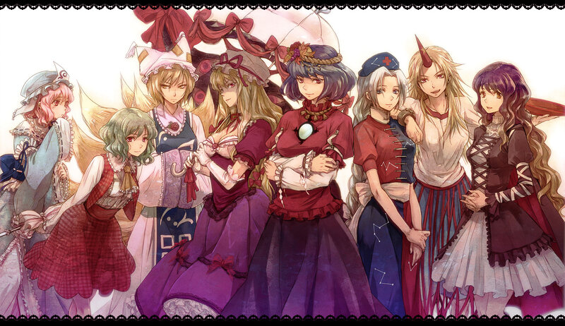 group of anime girls
