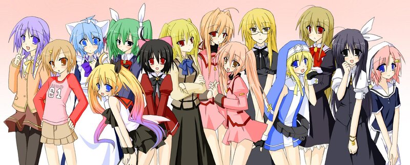 group of anime girls