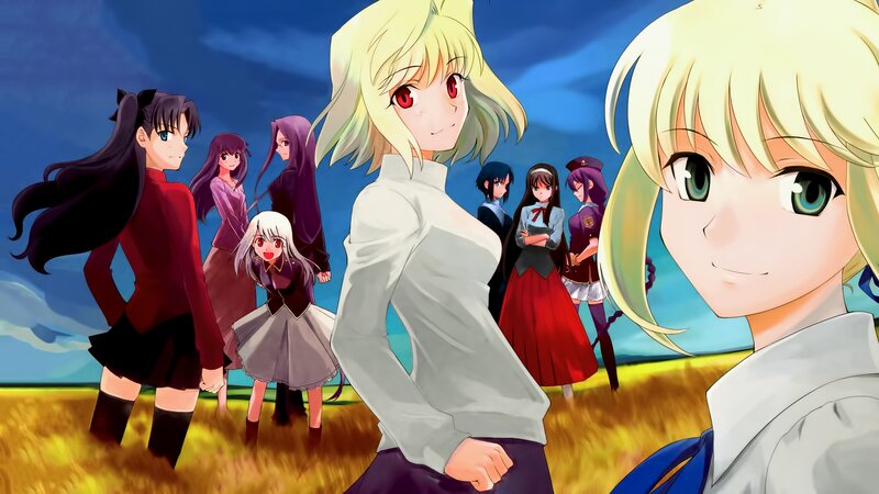 Group of Anime Girls — Blue, Dramatic