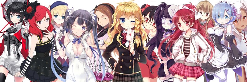 Group of Anime Girls — Blue, Playful, Anime Characters