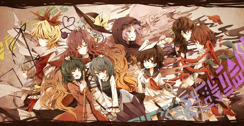 Group of Anime Girls — Brown, Chaotic