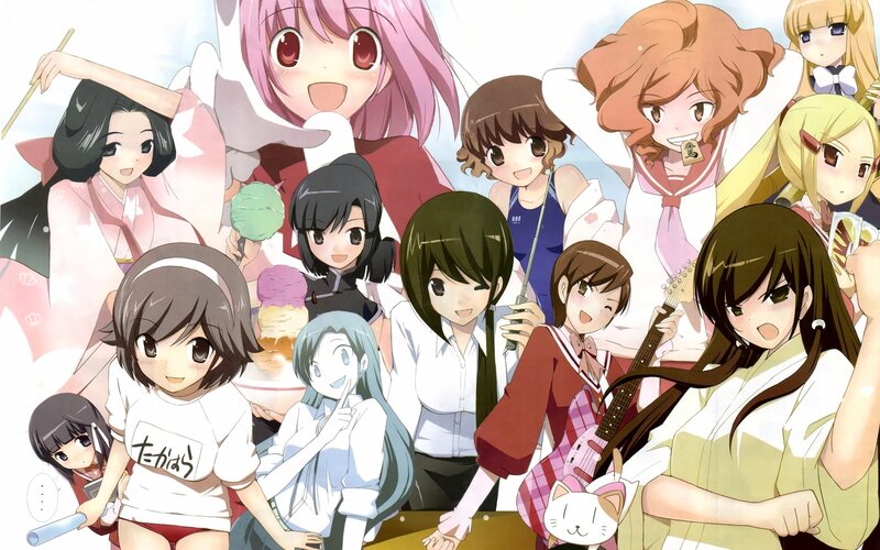 Group of Anime Girls — Pink, Cheerful, Guitar