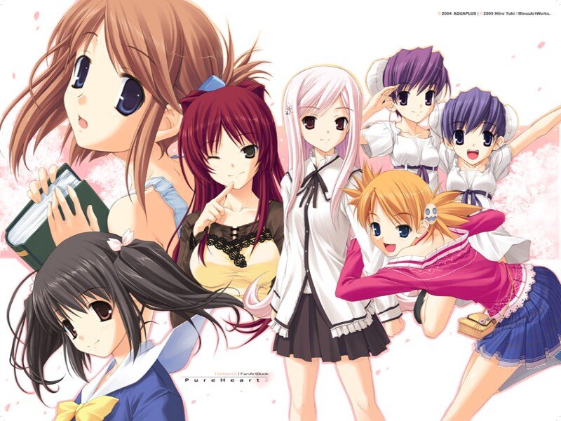 Group of Anime Girls — Pink, Cheerful