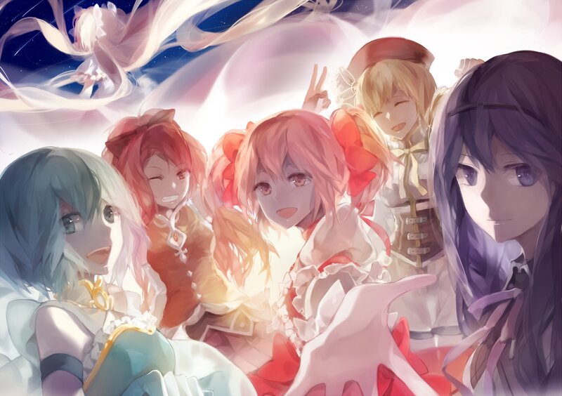 Group of Anime Girls — Pink, Dreamy
