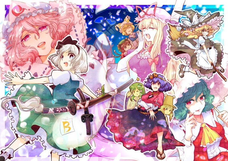 Group of Anime Girls — Pink, Fantastical