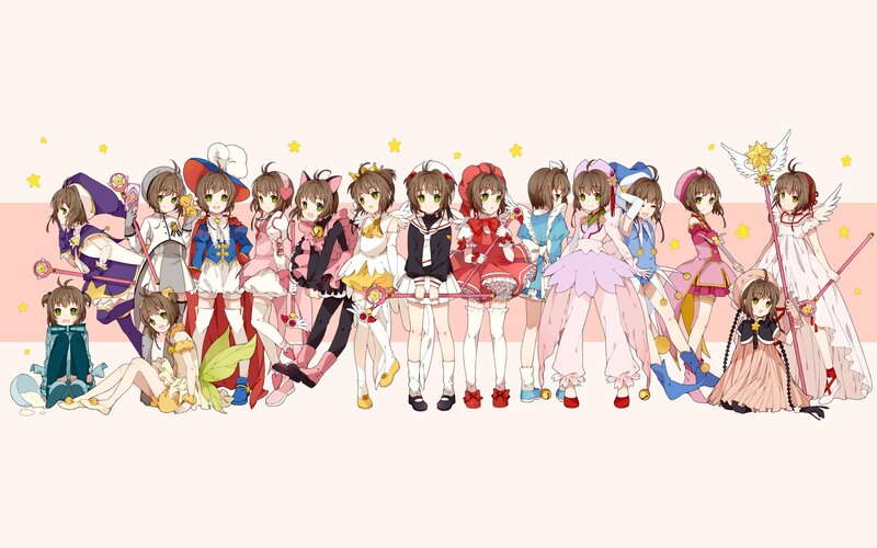 Group of Anime Girls — Pink, Playful, Magic Wands