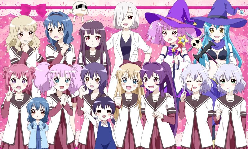 Group of Anime Girls — Pink, Playful, Witch Hats