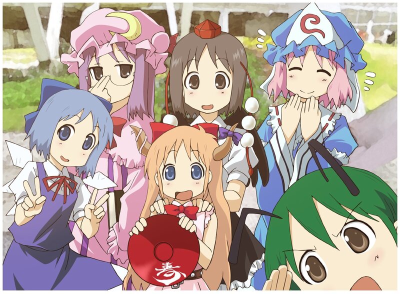 Group of anime girls posing