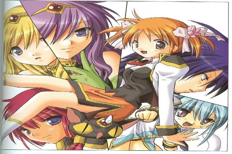 Group of Anime Girls — Purple, Playful