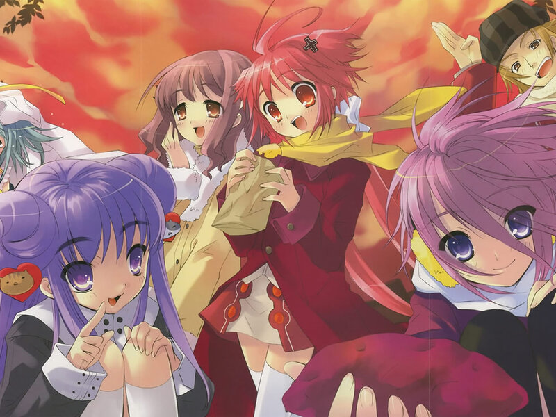 Group of Anime Girls — Red, Dramatic