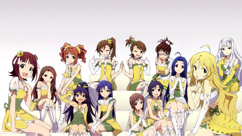 Group of Anime Girls — Yellow, Cheerful, Anime Characters