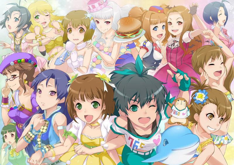 Group of Anime Girls — Yellow, Cheerful