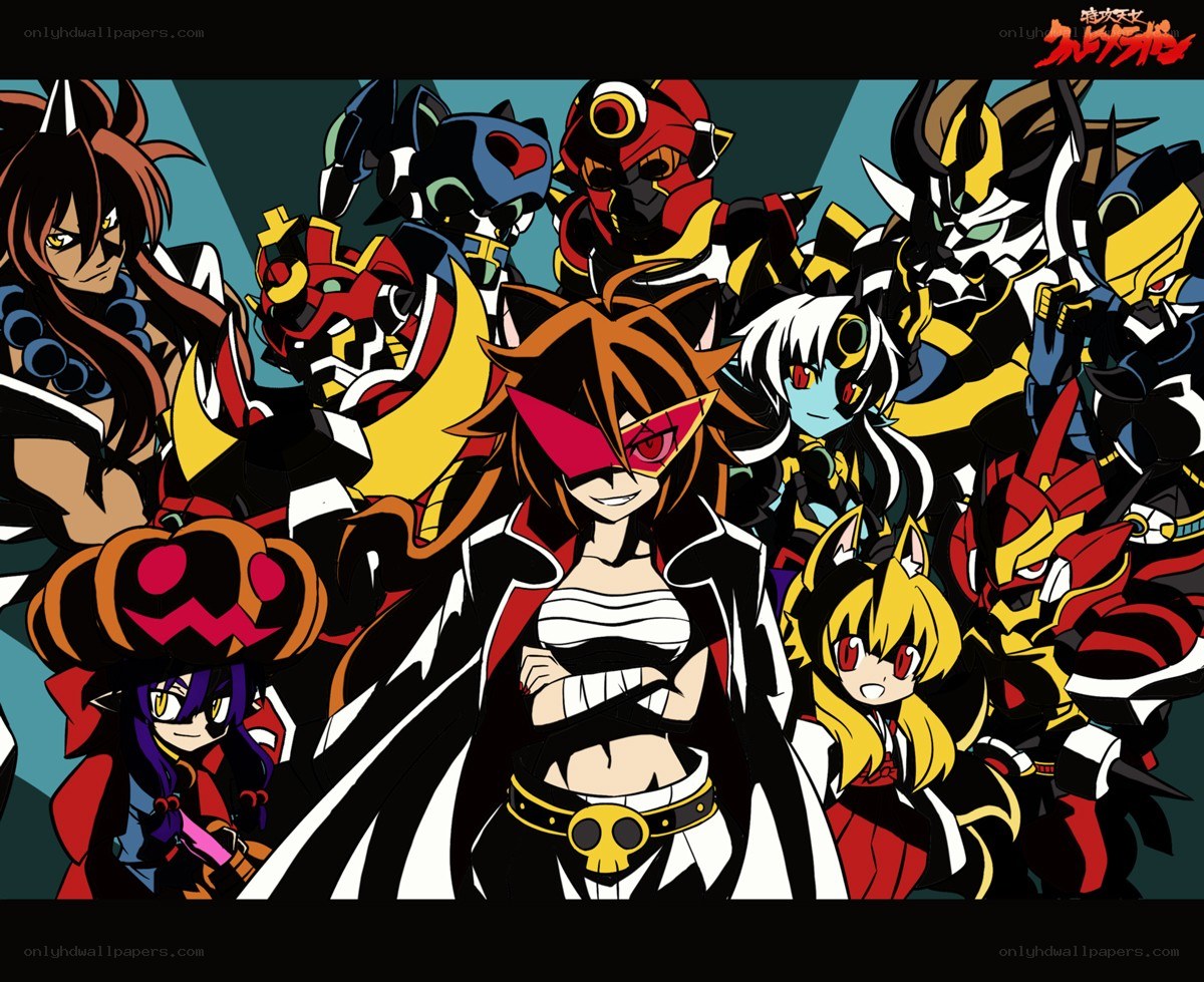 Group of anime mecha characters