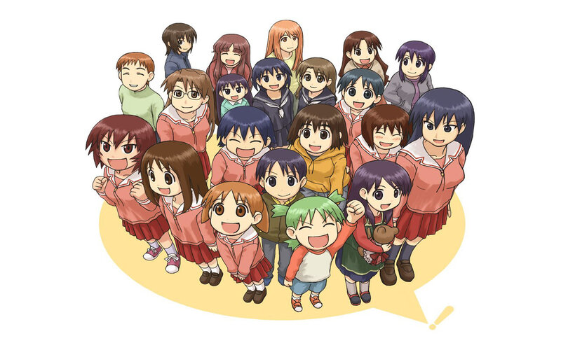group of anime school friends