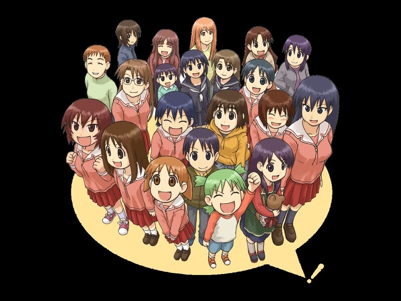 group of anime school friends
