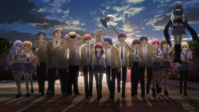 Group of Anime Students — Blue, Dramatic