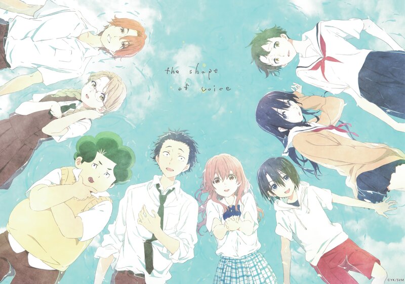 Group of Anime Students — Blue, Dreamy