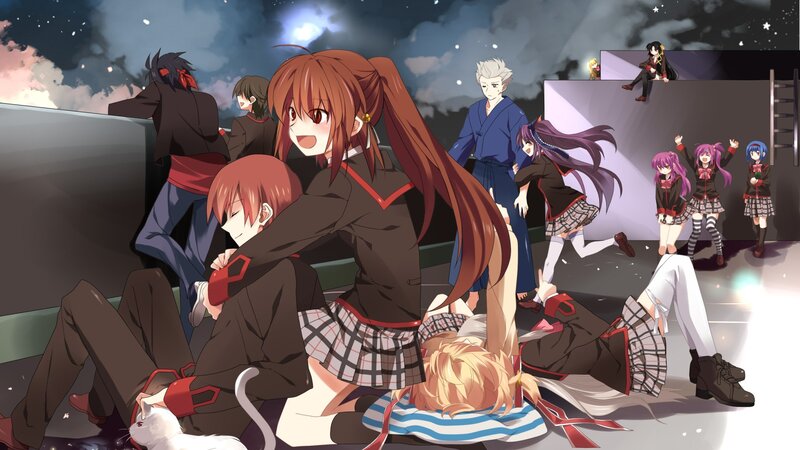Group of Anime Students — Brown, Dramatic