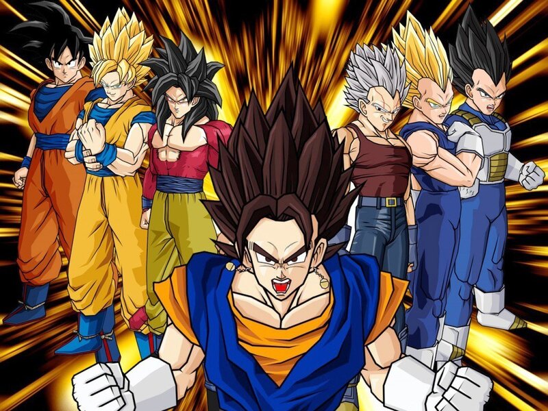 Group of Anime Warriors — Yellow, Dramatic, Spiky Hair