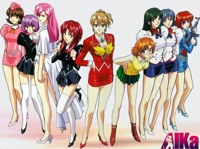 Group of Anime Women — White, Confident
