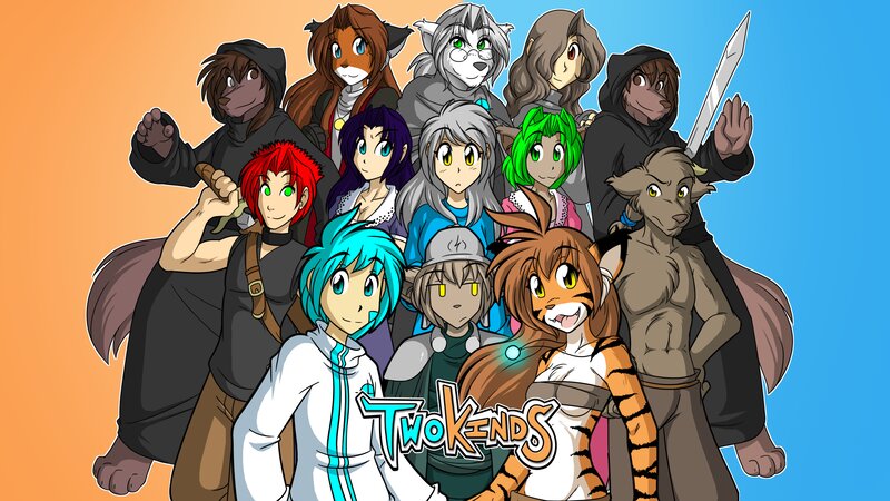 Group of Anthropomorphic Characters — Blue