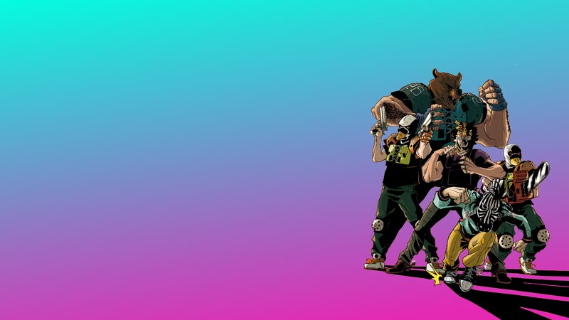 Group of Anthropomorphic Characters — Cyan